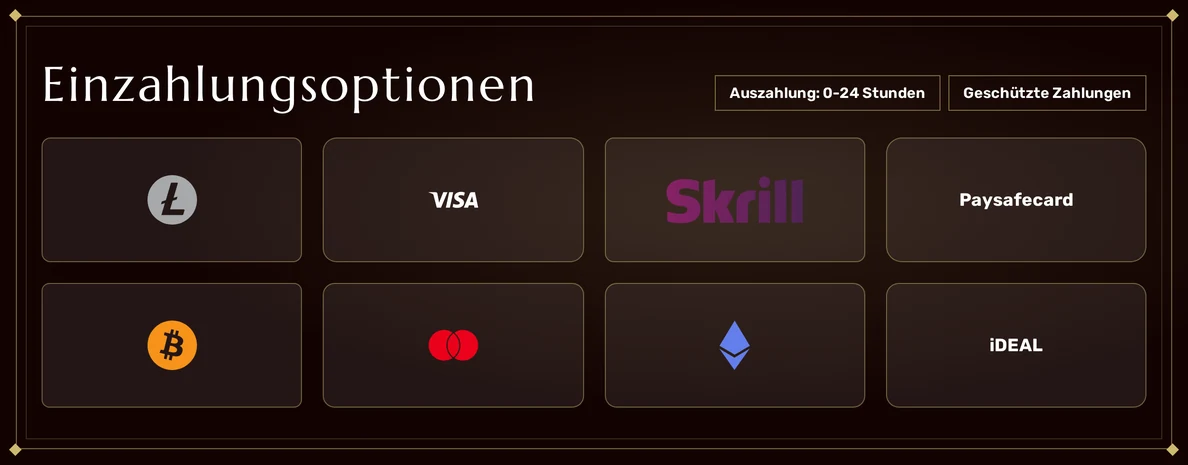 Sehen Sie die Einzahlungsoptionen