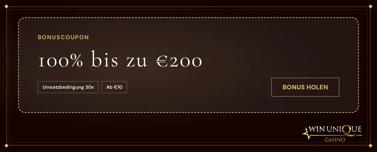 Bonuscoupon bei Unique Casino
