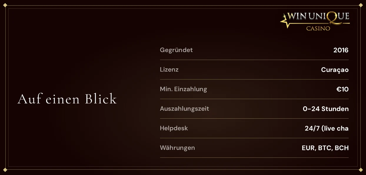Unique Casino Fakten ansehen
