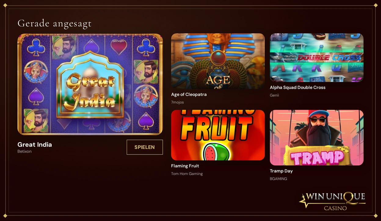 Entdecke angesagte Slots